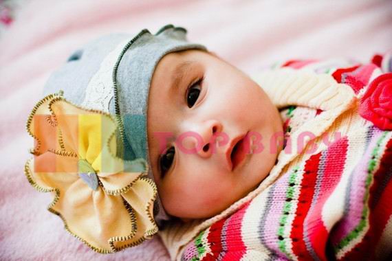 BH001: Yellow Flower Baby Hat 