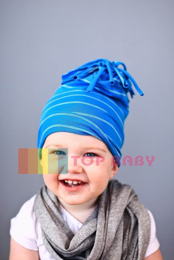 BH006: Blue Stripes Baby Hat 