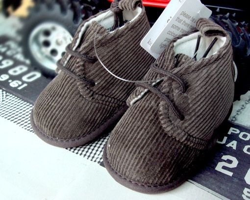 BS008: Adams Brown Velvet Baby Shoes