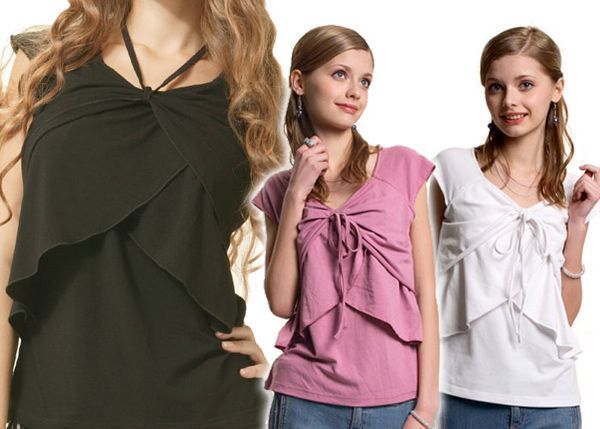 SGM056 : Korean Ubey Ruffle Layers Nursing Blouse