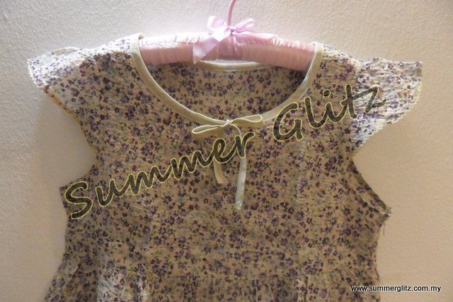 SGM064 : Japanese Sweet Purple Floral High Waist Maternity Dress