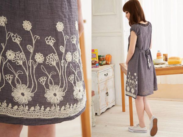 SGM111 : Crotchet Floral Maternity Dress