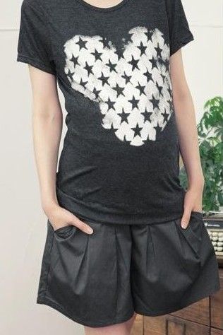 SGM142 : Korean Simple Casual Maternity Short Pants-Black (M,L) SGM142 : Korean Simple Casual Maternity Short Pants-Black (M,L)