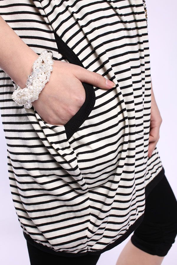 SGM176 : Diamond Bear Casual Stripes Short Sleeves Maternity T-shirt