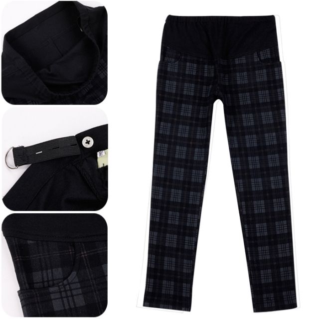 SGM182 : Checker Stretchy Maternity Long Pants (XL, XXL)