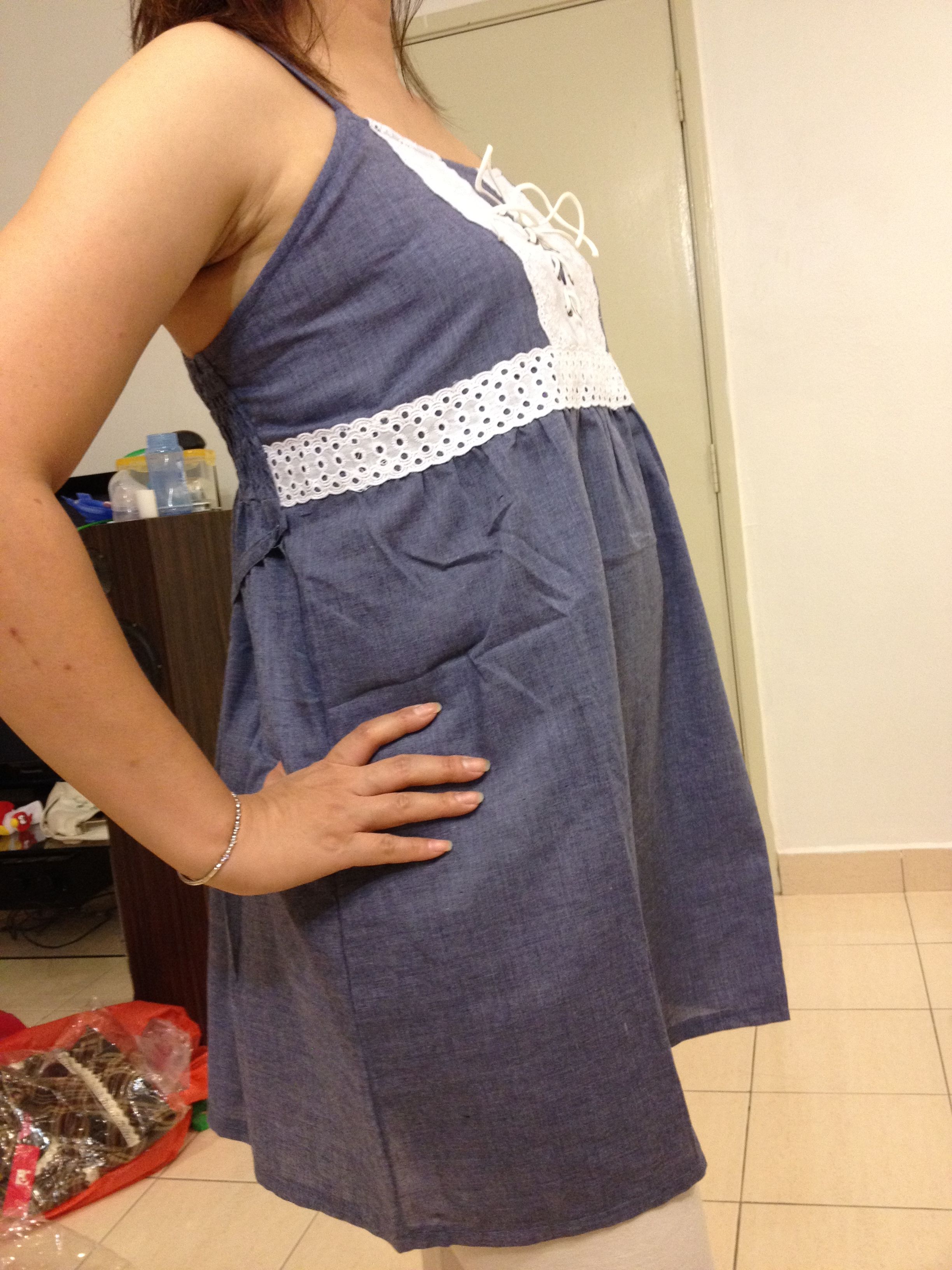 SGM238 : Criss Cross Tie Maternity Strap Blouse