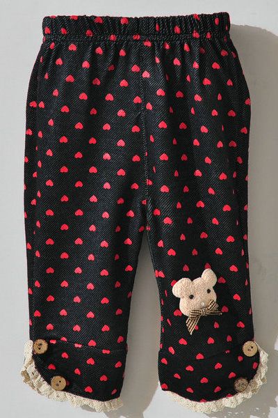 SGB120 : Love Prints 3/4 Black Leggings