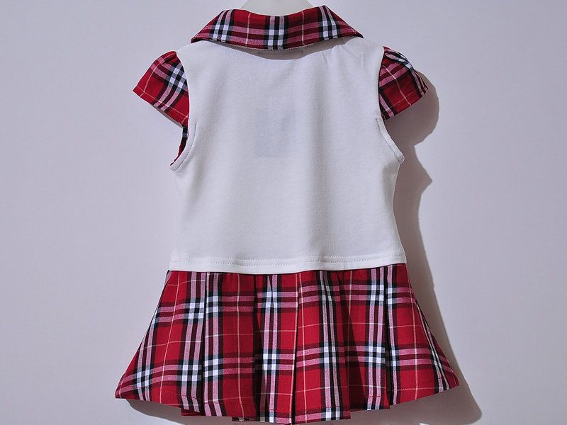 SGB200 : Burberry Bowknot Two Tone Pleat Dress (Red)