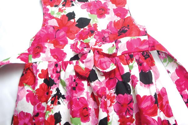 SGB229 : Red Floral Sleeveless Dress