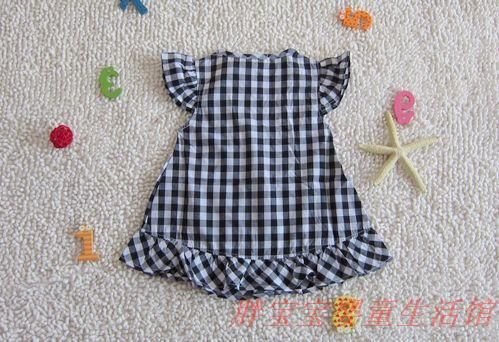 SGB245 : Spunky Kids Checker Short Dress (Black)