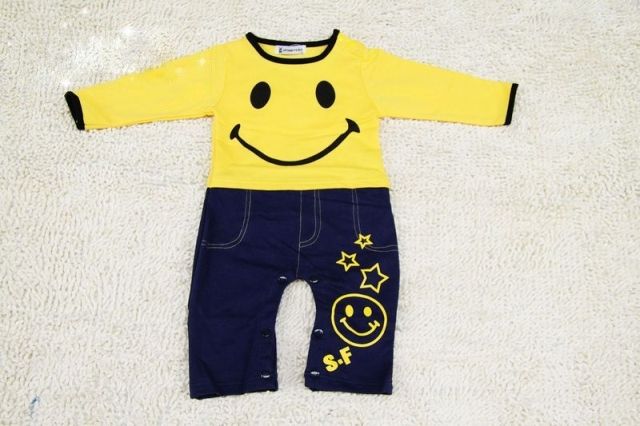 SGB259 : Spunky Kids Smiley Face Romper (Yellow)