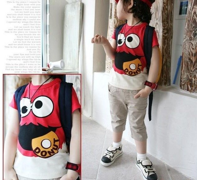 SGB262 : B2W2 Cartoon Prints Shirt (Red)