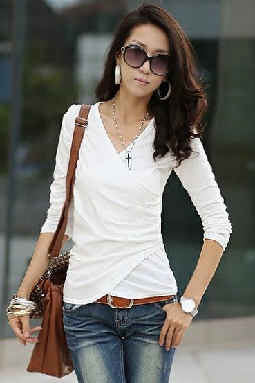 SGL104 : Cross Bust Cotton Blouse SGL104 : Cross Bust Cotton Blouse