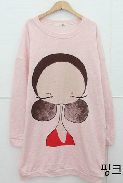 SGL122: Big Doll Print Long Sleeves Tee