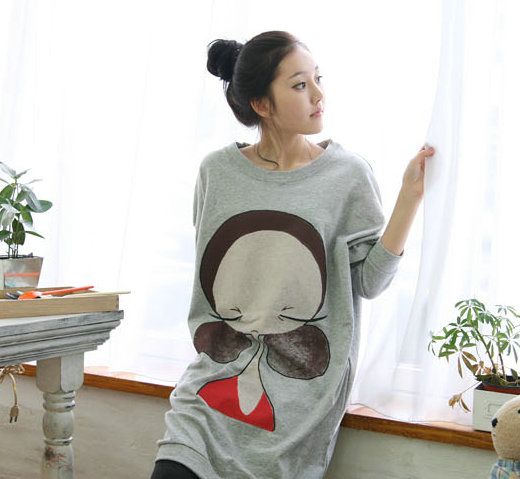 SGL122: Big Doll Print Long Sleeves Tee