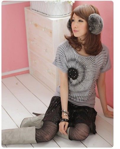 SGL123: Crochet Flower Glitter Tee