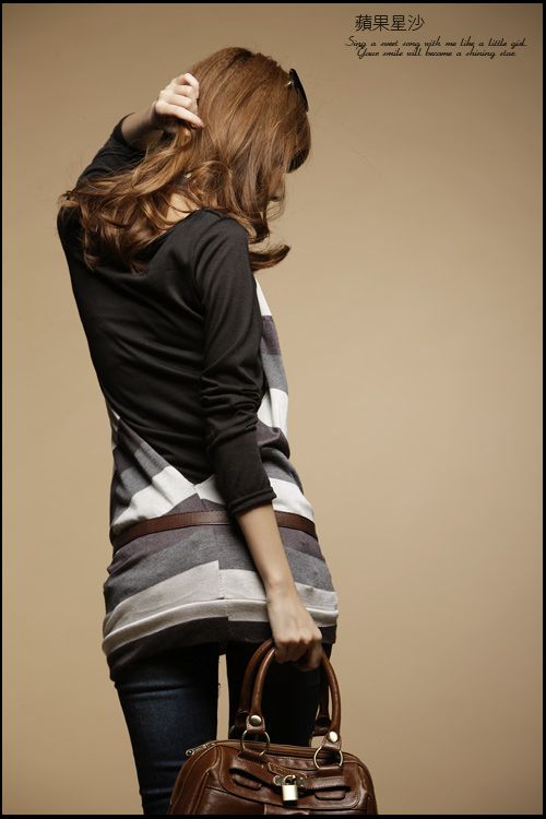 SGL125: Halter Neck Stripes Top (2 Pcs Set)