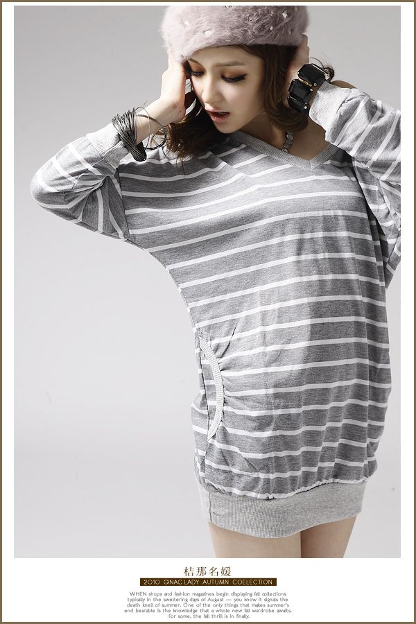 SGL132: Stripe Hoodie Tee