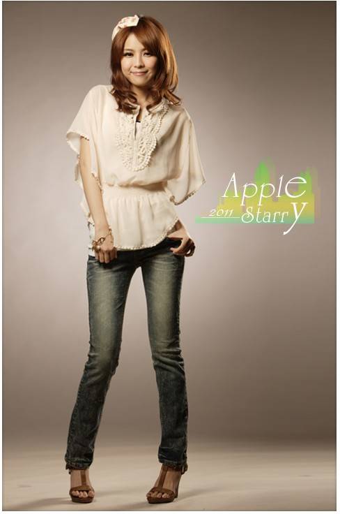 SGL160 : Bat Sleeves Lace Edge Chiffon Blouse SGL160 : Bat Sleeves Lace Edge Chiffon Blouse
