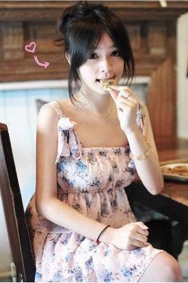 SGL185 : 3-Ways Strap Design Floral Pink Layer Short Dress