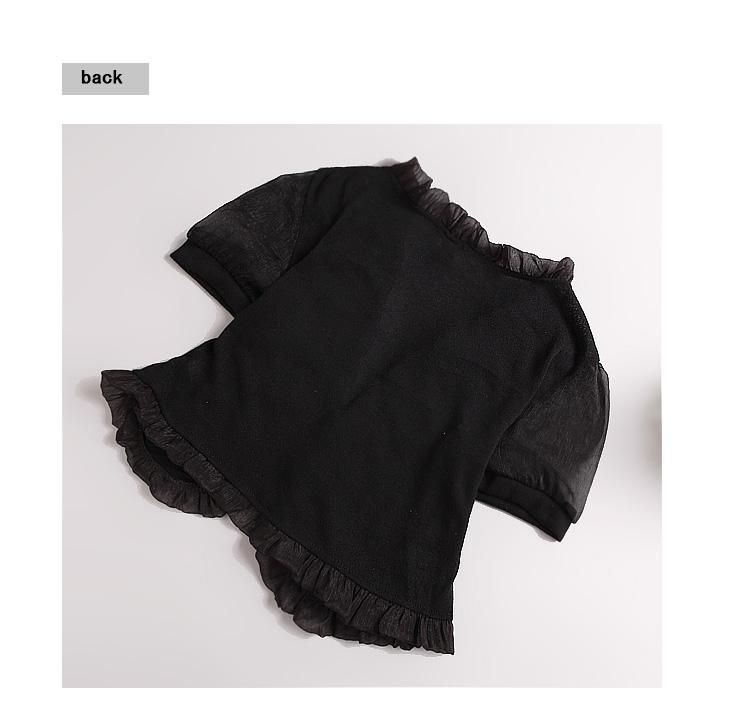 SGL218 : Rose Design Plain Colour Short Cardigan