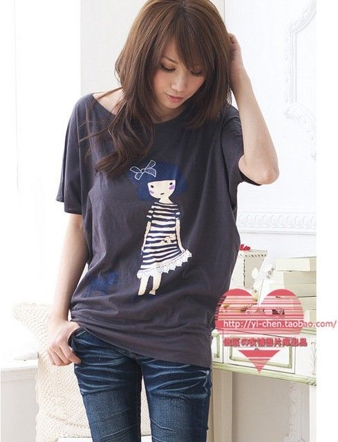 SGL248 : Cute Doll Prints Casual T-shirt 