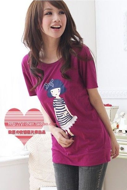 SGL248 : Cute Doll Prints Casual T-shirt 