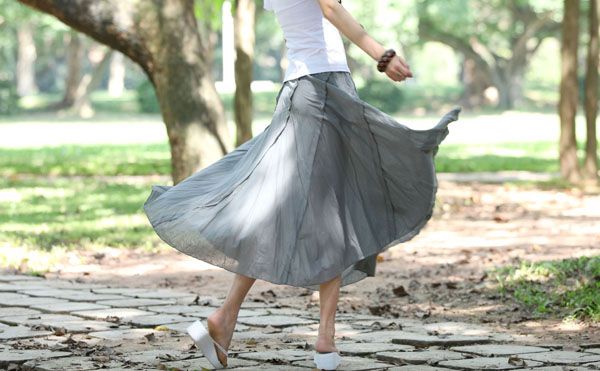 SGL257 : Simple Plain Colour Maxi Flare Skirt