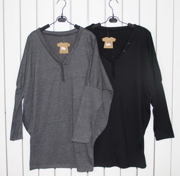 SGL263 : Buttons V-Neck Long Sleeves Casual Blouse