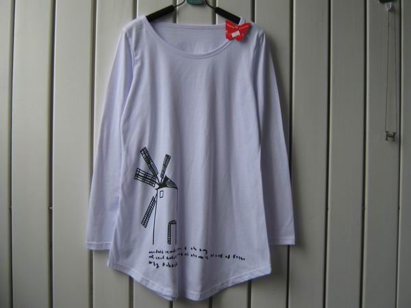 SGL264 : Windmill Prints Arc Hem Long Sleeves Tee