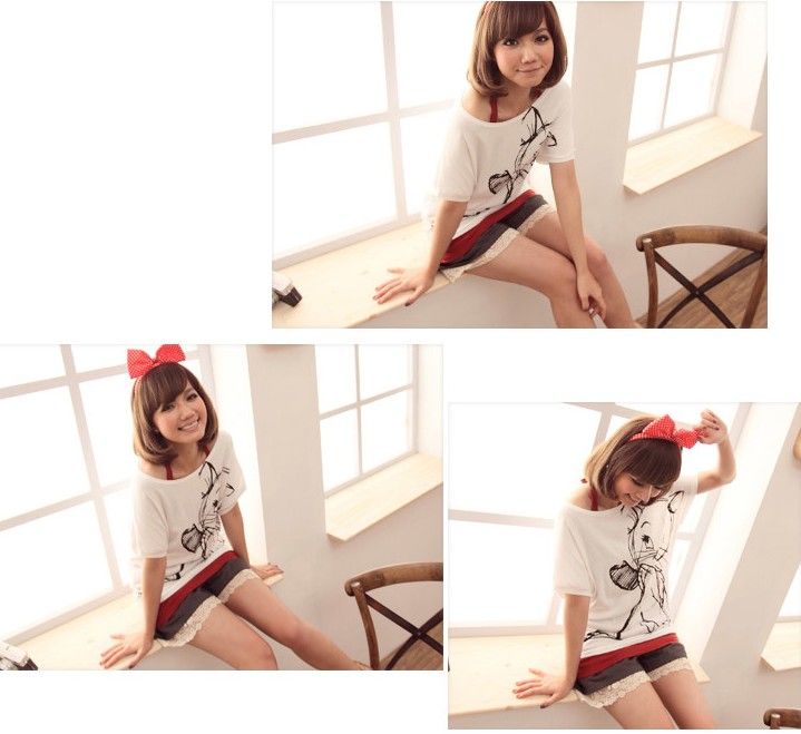 SGL272 : Lovely Kitten Prints Short Sleeves Tee