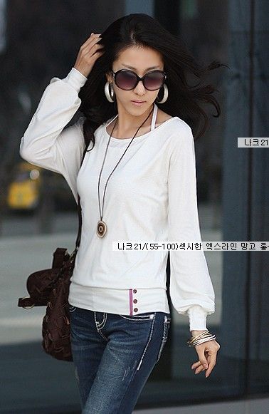 SGL278 : Buttons Band Hems Long Sleeves Blouse