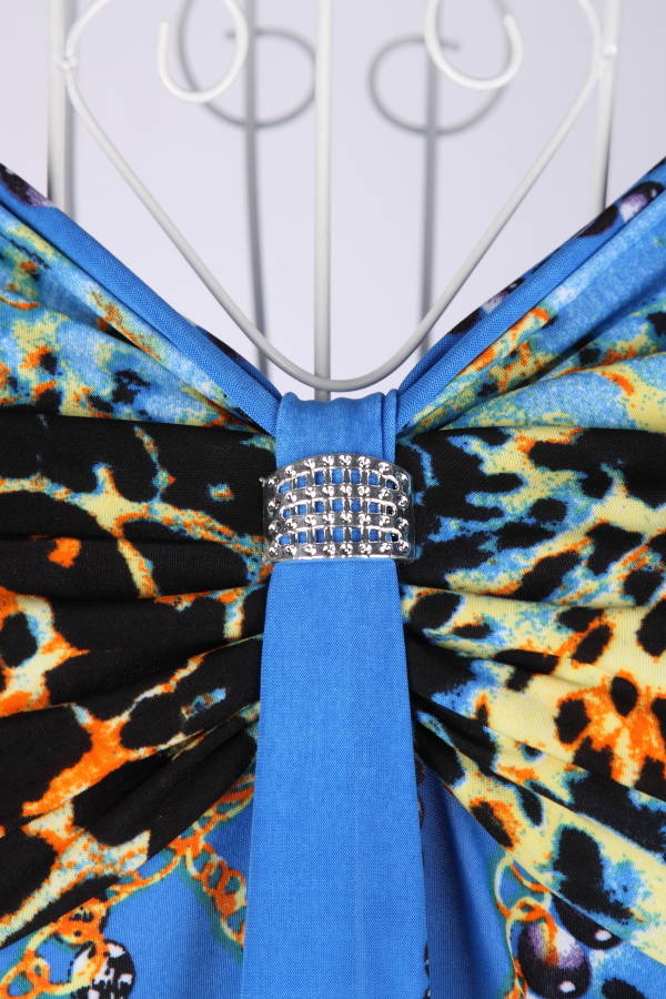 SGL293 : Sexy Bohemian Style Beads Chain Prints Maxi 