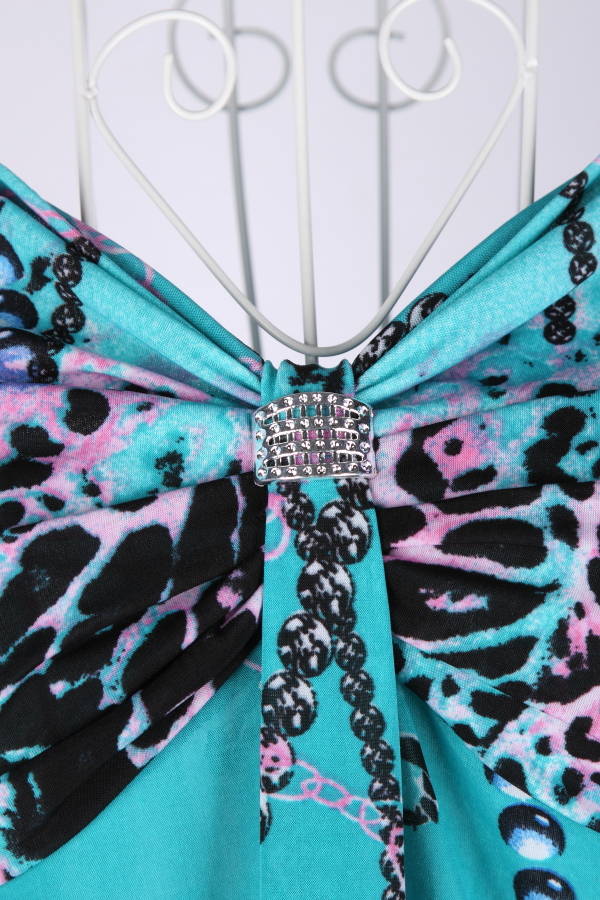 SGL293 : Sexy Bohemian Style Beads Chain Prints Maxi 