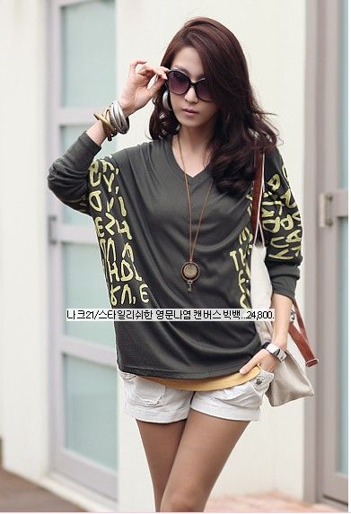 SGL306 : Alphabets Prints Medium Sleeves Length Tee