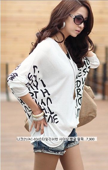 SGL306 : Alphabets Prints Medium Sleeves Length Tee