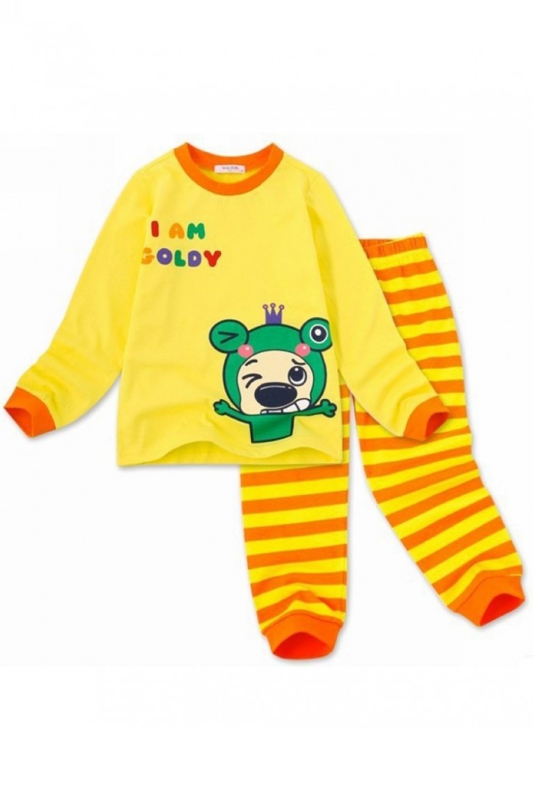 I Am Goldy Top + Stripe Long Pants Sleep Werar (2pcs Set)