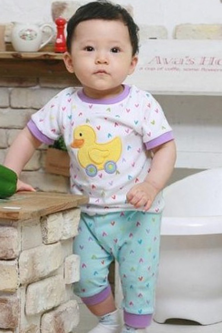 Duck With Loves Print Top + Pants (2pcs Set)