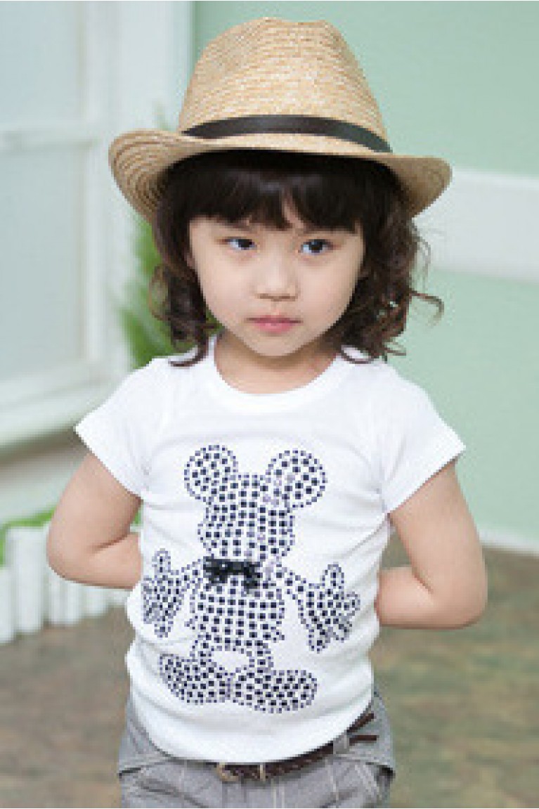 Dotted Mickey Mouse T-shirt Baby - White