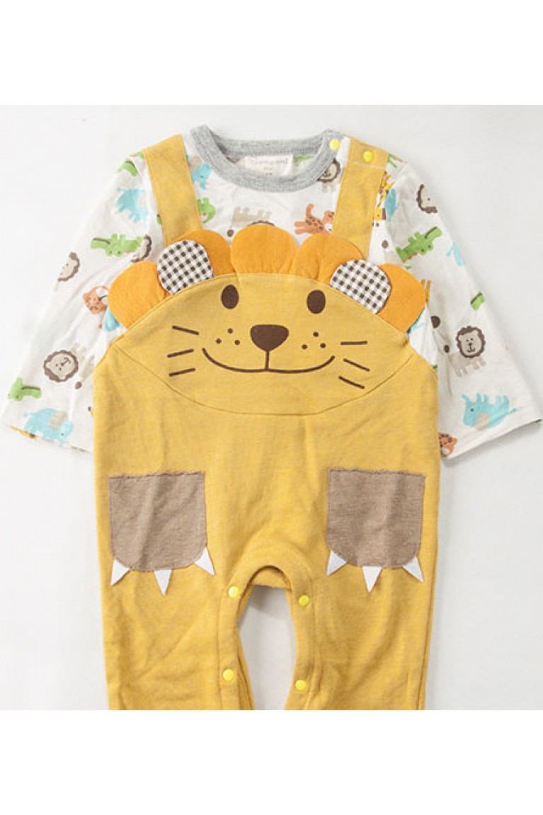 Smile Lion Baby Romper -Yellow 