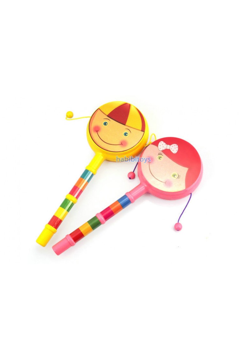 Baby Boy Face Rattle Toy - Yellow