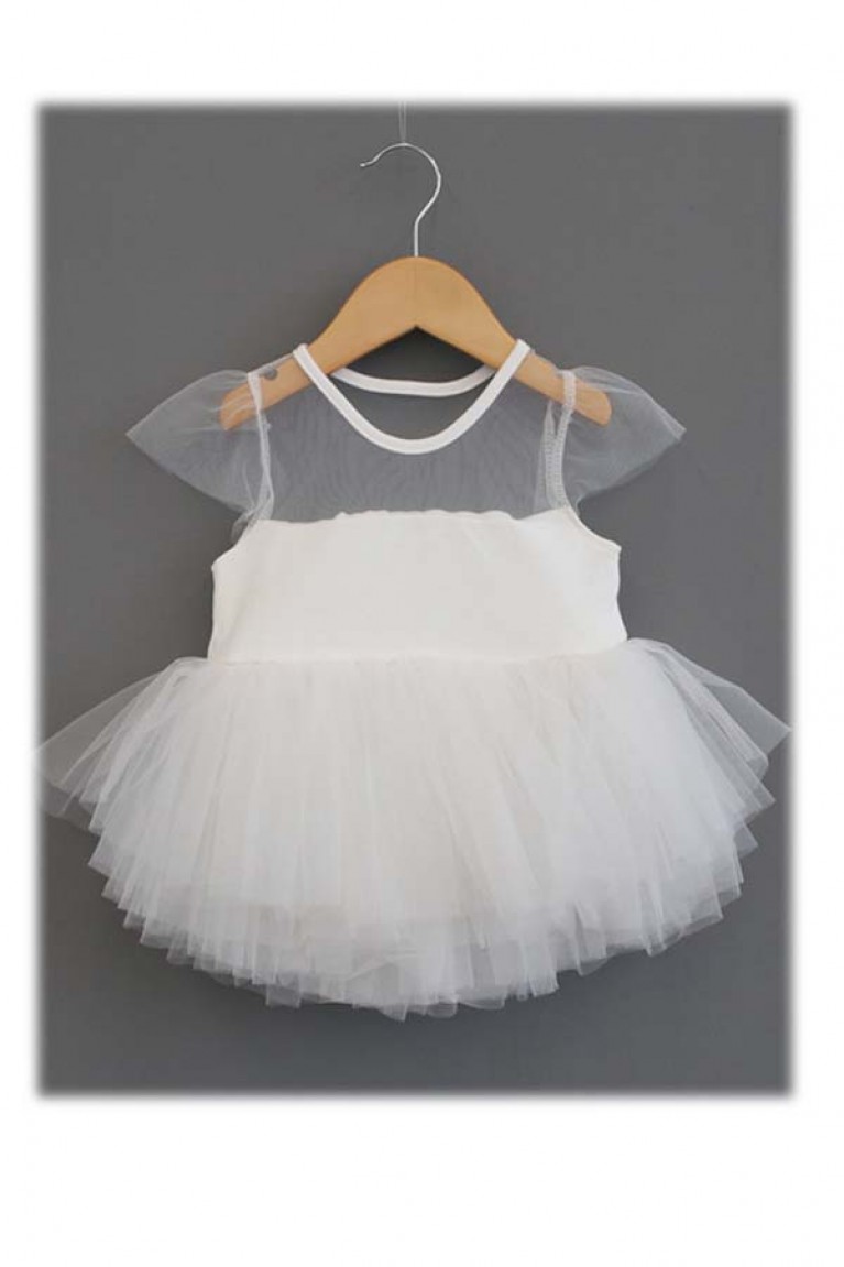 Cute Tutu Baby Dress-White