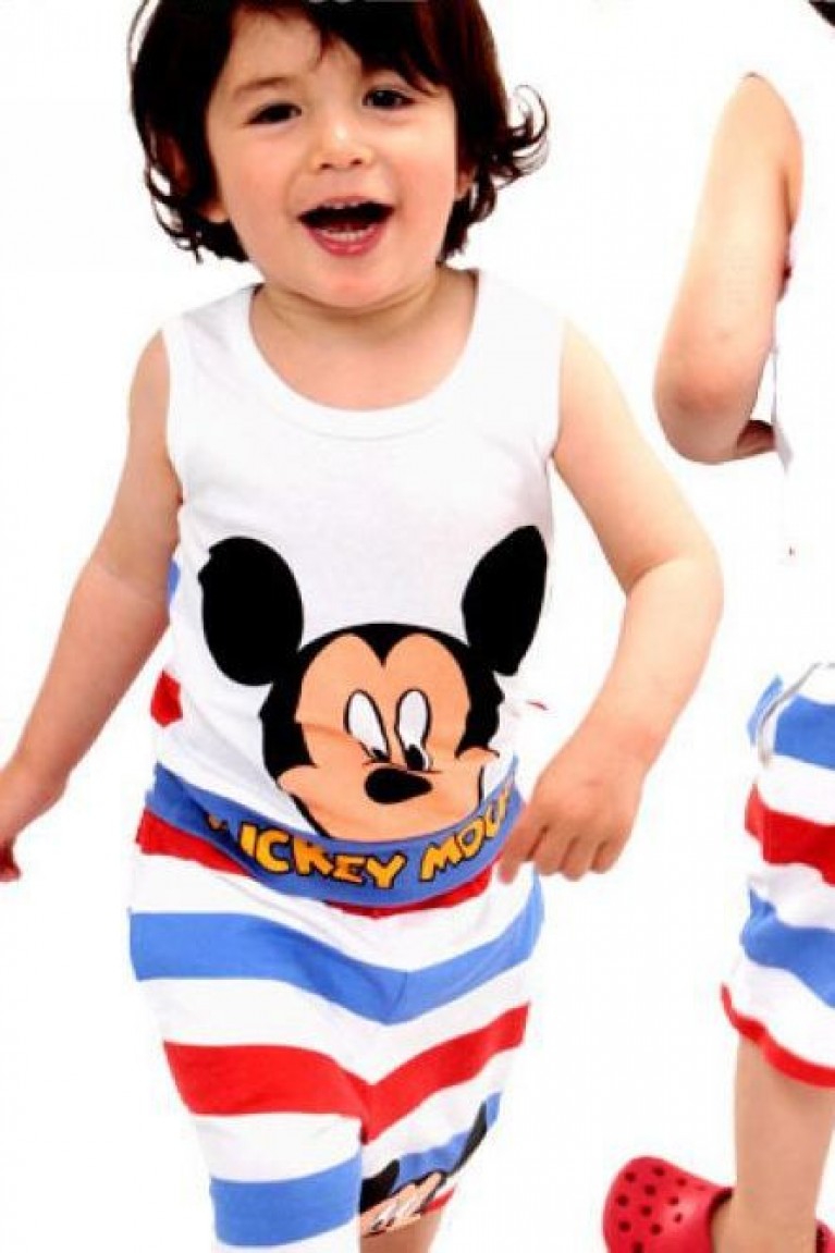 SGB1682 : Mickey Mouse Baby Singlet + Pants (2Pcs Set) 