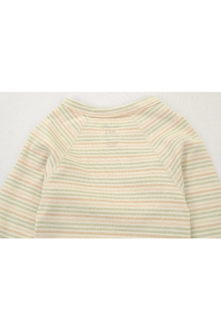 Green and Brown Stripes Baby Romper