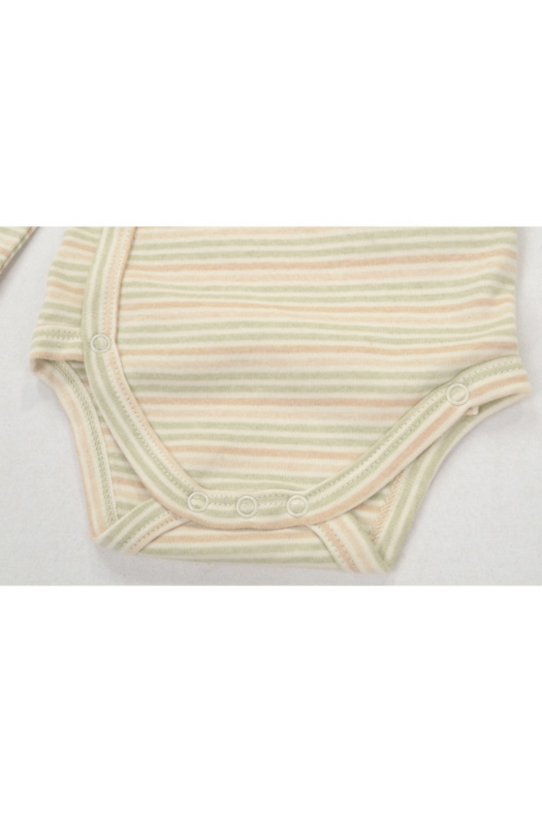 Green and Brown Stripes Baby Romper