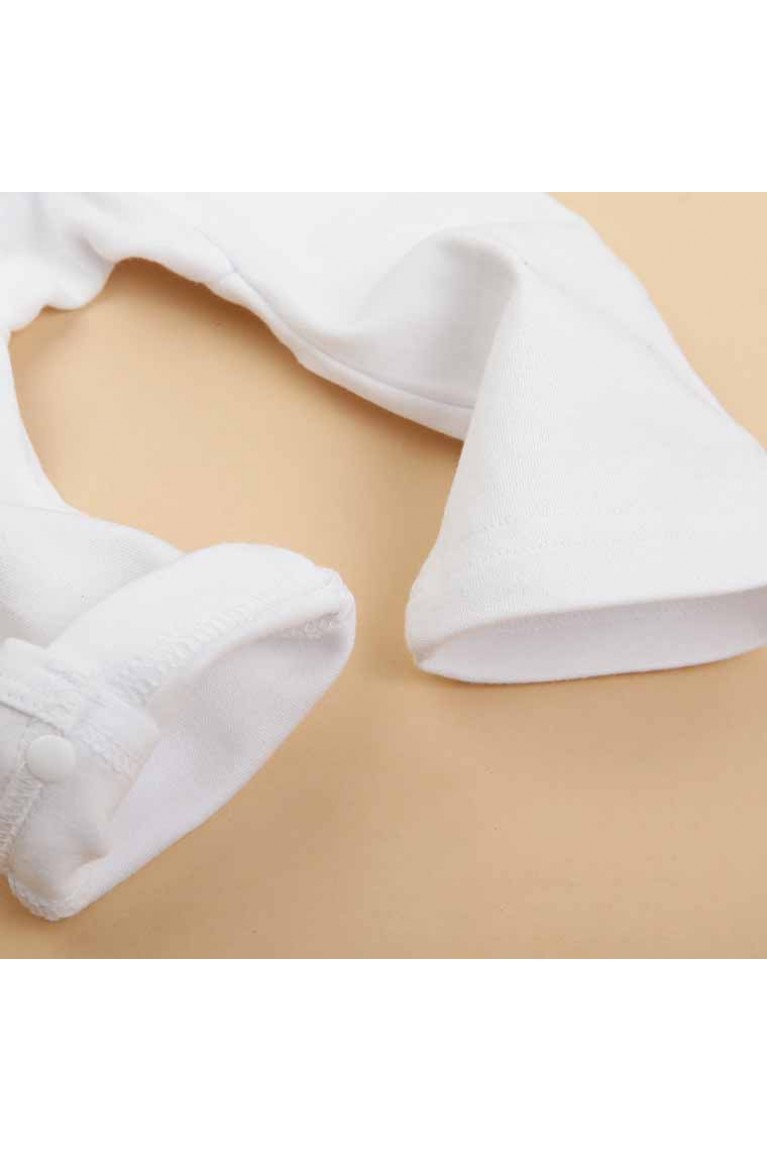 I Love You Mummy Print Baby Romper - White