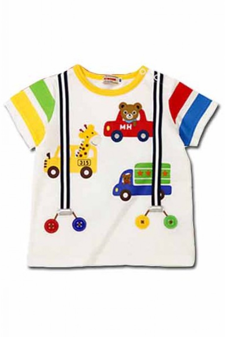 Animal And Car Print Kids T-Shirt - White