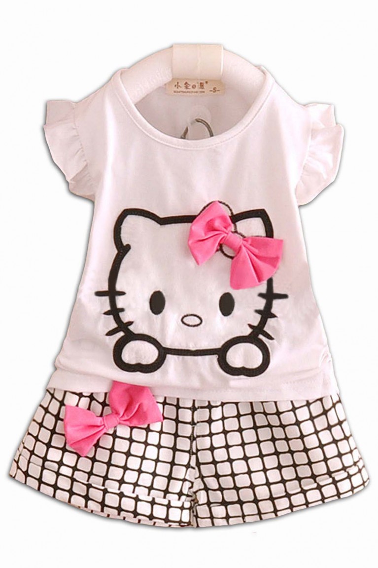 H.Kitty Patch Kids Top + Pants (2pcs Set) - White
