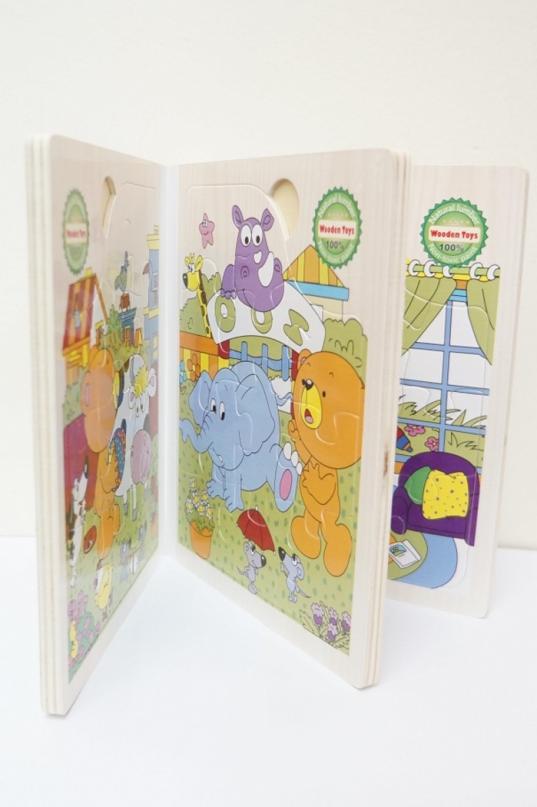 Bear Family Wooden Puzzle Book 