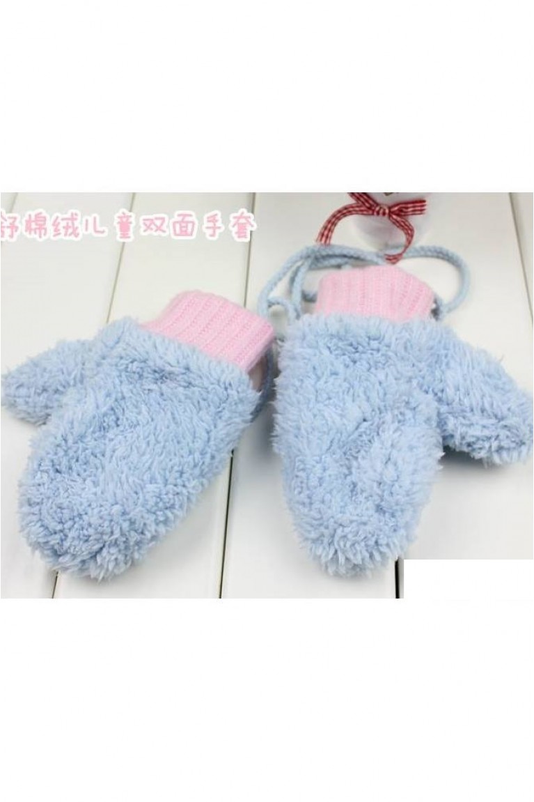 Simple Winter Baby Gloves - Blue